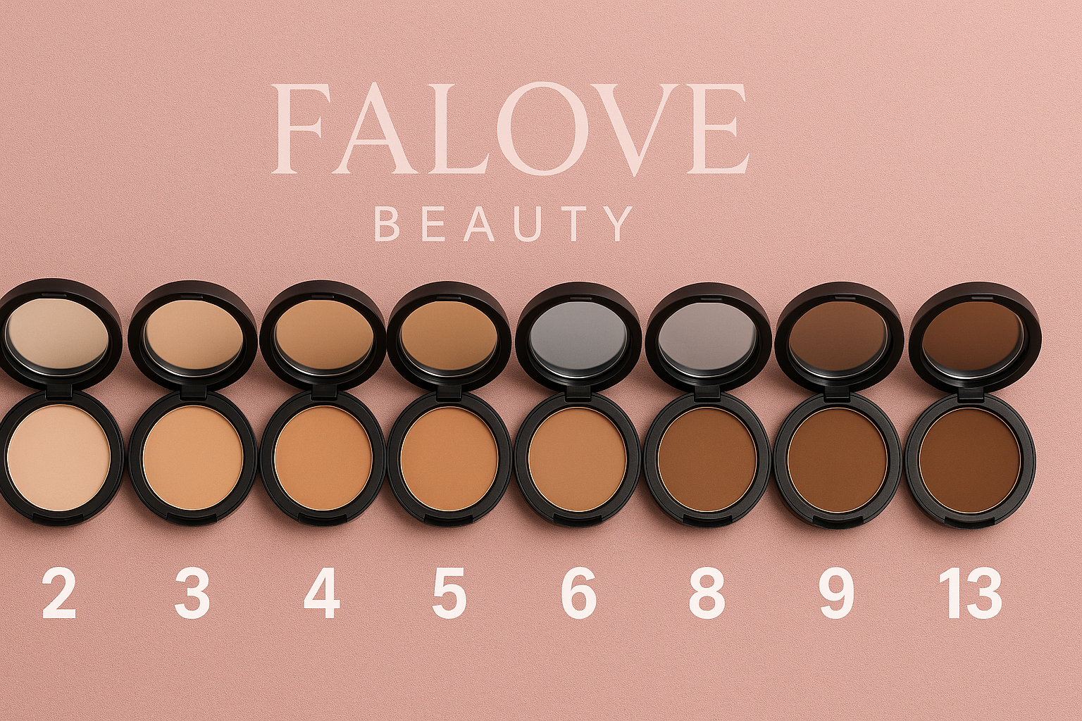 Poudre Compacte FALOVE Beauty – Disponible en 10 Tein